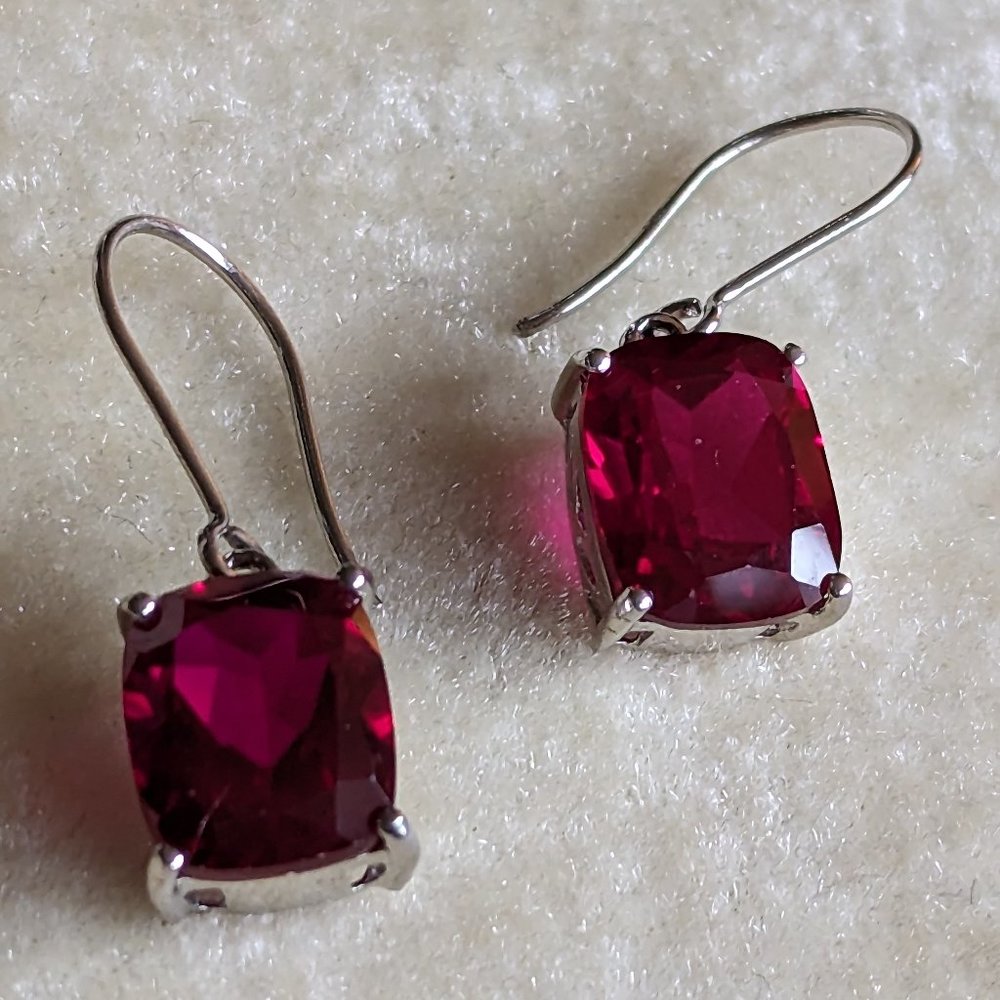 Real Ruby 11.9 Ct Rectangular Cushion Cut Earring… - image 3